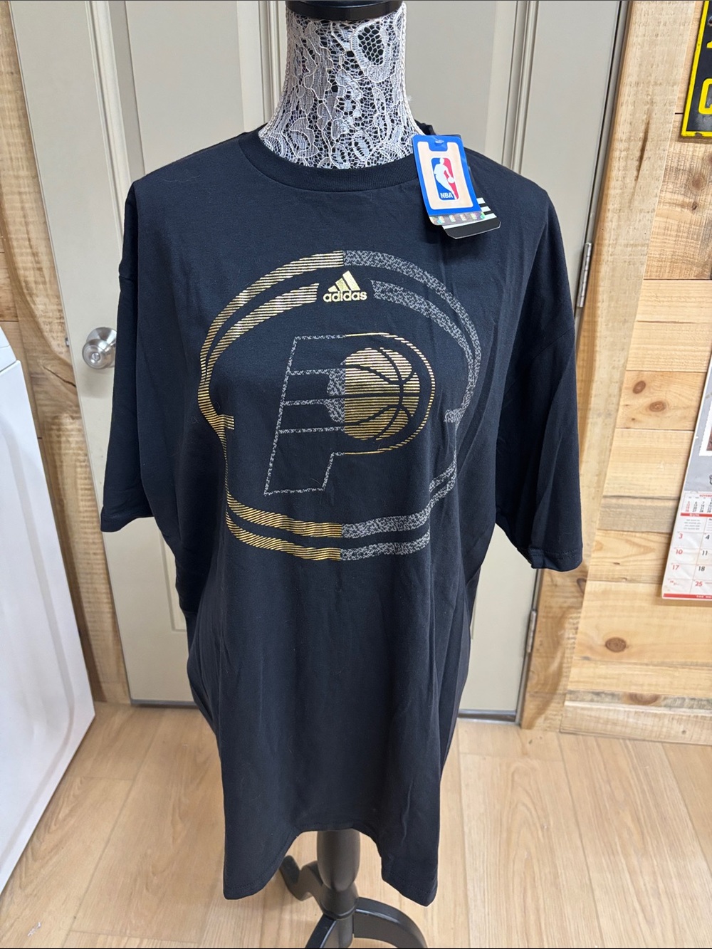 adidas Black and Gold Pacers Short-Sleeve Graphic Tee